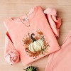 Simply Sage Market Fall Pumpkin Floral Lightweight Garment Dyed Sweatshirt - 3 of 4