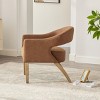 Accent Chair,Modern Barrel Open Back PU Accent Chair with Wooden Legs,Accent Armchair,Accent Chair For Living Room-Koiai - 3 of 4