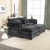 NicBex Chenille Sectional Sofa with 2 Ottomans and Removable Armrests for Living Room,Bedroom,Apartment,Black - 4 of 4