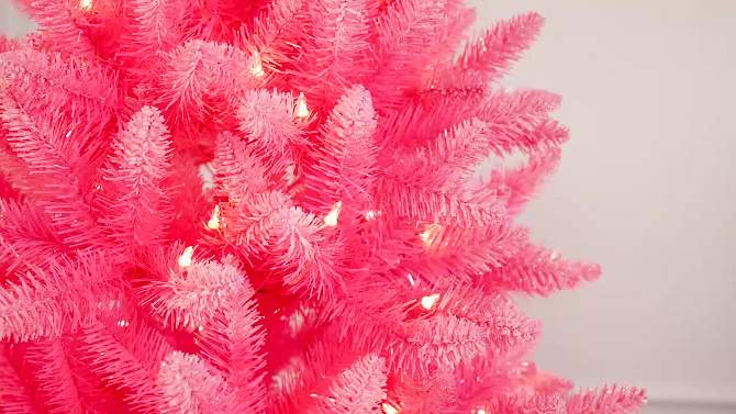 4ft Pre-Lit Fashion Artificial Christmas Tree Pink - Puleo, 2 of 7, play video