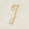 Avanti  Ivory with Gold Script Monogram Fingertip Towel Letter   J - 2 of 3