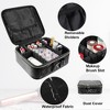 Unique Bargains Makeup Bag Organizer for Cosmetics Makeup Brushes Toiletry Oxford Cloth Faux Leather Black 1 Pcs - 2 of 4