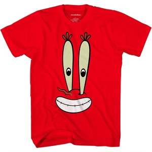 Mens Spongebob Squarepants Classic Shirt - Spongebob, Patrick, Squidward & Mr Krab Big Face T-Shirt - 1 of 4