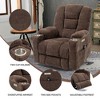 FONTOI Large Size Accent Chair with 2 Cup Holders&Side Pockets, Recliner Chair with Comfortable Back, Brown, 38.5"*41.75"*34.25" - 2 of 4