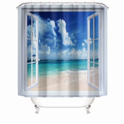 The Scenery Outside The Window Shower Curtains for Bathroom Waterproof Fabric Bath Curtain Durable Soft Stylish Bathroom Decor 72x72 Inch