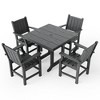Pamapic 5-Piece HDPE Plastic Patio Outdoor Dining Set with Arm Chairs - 3 of 4