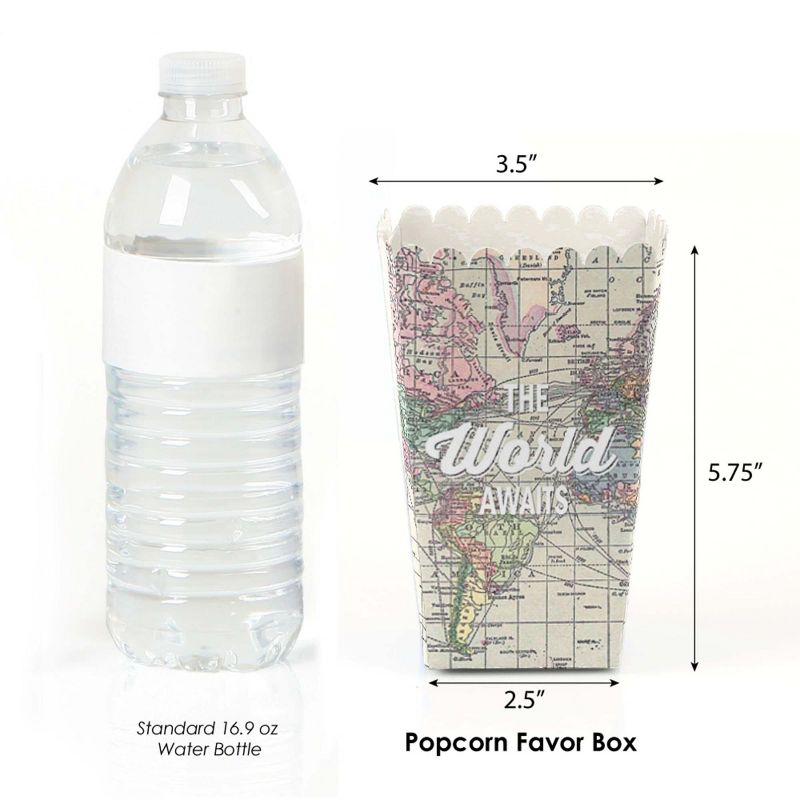 Big Dot of Happiness World Awaits - Travel Themed Party Favor Popcorn Treat Boxes - Set of 12, 2 of 6