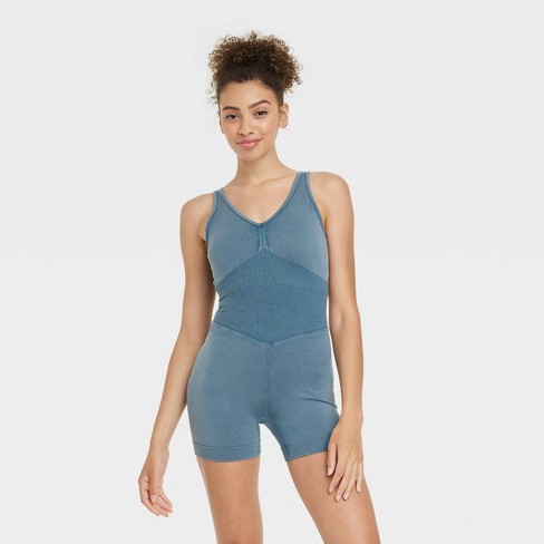 Women's 4-way Stretch Short Sleeve Bodysuit - Auden™ Blue Xl : Target