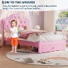 Twin Size Bed Frame with LED Lights,Upholstered Platform Bed with Storage Drawer,Crystal Tufted Headboard for Kids - 4 of 4