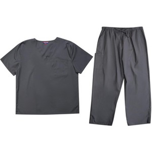Tropi Mens Scrub Sets - Four Pocket Medical Scrubs Uniform (V-Neck with Cargo Pant) - 1 of 3