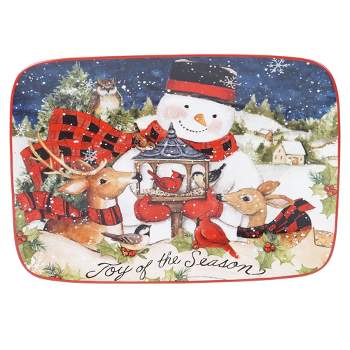 14" x 10" Earthenware Magic of Christmas Snowman Platter - Certified International