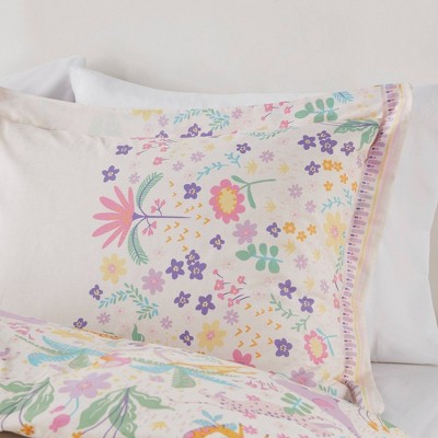 Twin Reversible Cotton Floral and Jungle Duvet Cover Set