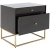 Adelyn 2 Drawer Nightstand - SFV7209 - Charcoal/Gold - Safavieh Couture - 4 of 4