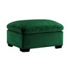 VYNXARIA Green Velvet Ottomans and Benches - Modern Design with Ample Storage and Flexible Configuration - 3 of 4