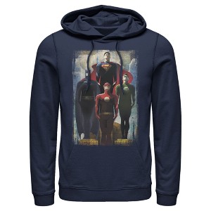 Men's Justice League Hero Artistic Poster Pull Over Hoodie - 1 of 3