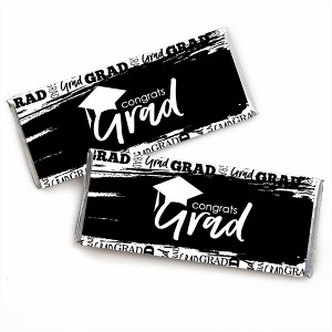 Big Dot of Happiness Black and White Grad - Best is Yet to Come - Candy Bar Wrapper Black and White  Graduation Party Favors - Set of 24 - 1 of 4