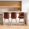 WestinTrends 26" Upholstered Swivel Counter Height Bar Stools (Set of 3) - 2 of 3