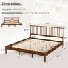 Arceso 86" Wood Bed Frame with Spindled Headboard, Platform Bed Frame Queen Size Mid Century Foundation with Solid Wood Slat Support, Light Walnut - 2 of 4