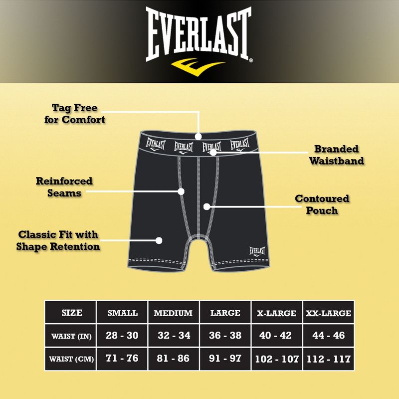3 Pack Everlast Mens Boxer Briefs Breathable Underwear for Men Active Performance Dri Fusion Tech Mens Underwear, 5 of 5