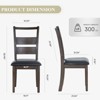 Upholstered Dining Chairs Set of 2, PU Leather Dining Room Kitchen Side Chair, Black - 2 of 4