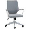 Vinsetto Mid Back Home Office Chair, Ergonomic Task Computer Desk Chair with Lumbar Back Support, Adjustable Height, and Padded Armrests, Gray - 4 of 4