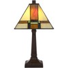 Robert Louis Tiffany Mission Accent Table Lamp 14 1/4" High LED Art Deco Stained Glass Shade for Bedroom Bedside Nightstand Office - 3 of 4