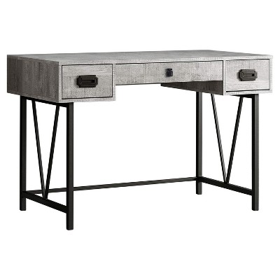 Monarch Specialties COMPUTER DESK - 48L / GREY WOOD GRAIN / BLACK METAL