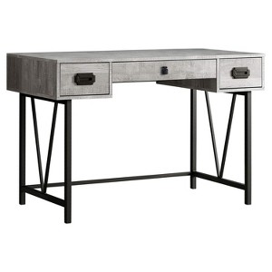 Monarch Specialties COMPUTER DESK - 48L / GREY WOOD GRAIN / BLACK METAL - 1 of 4