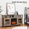 Tangkula 58" Fireplace TV Stand W/18" 1400W Electric Fireplace up to 65" Natural - 2 of 4