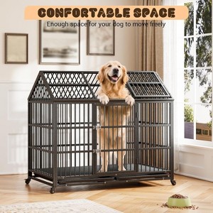 Nasitip Heavy Duty Metal Dog Crate with Lockable Wheels, Removable Tray, Escape-Proof Design for Large, Medium, Small Dogs, Indoor Use - 1 of 4