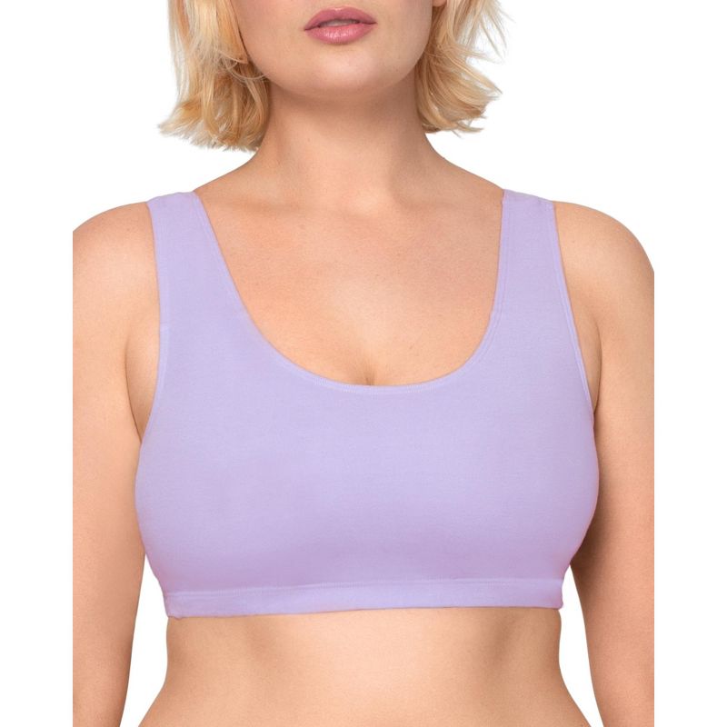 Fruit of the Loom Women's Tank Style Cotton Sports Bra 3-Pack, 3 of 9