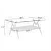 Rectangle Coffee Table, with Tempered Glass top, Metal Legs and MDF Shelf, Modern Table for Living Room - 2 of 4