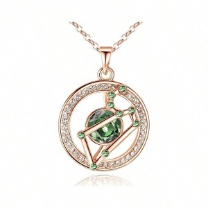Superstar Zodiac Constellation Pendant Necklace, Premium Crystal Horoscope , or Rose Plated, 18+2 - 1 of 4