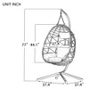 Egg Chair with Stand Indoor Outdoor Swing Chair Patio Wicker Hanging Egg Chair Hanging Basket Chair Hammock Chair - 4 of 4
