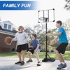 TopComfy Youth Portable Basketball Hoop 7.5-9.2ft Adjustable Height Backboard with Wheels for Indoor Outdoor Family Fun, Black, 33.07"*24.61"*7.09" - 4 of 4