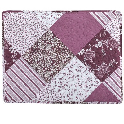 Georgia Floral Patchwork Purple Polyester Standard Sham