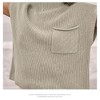 Soft Fabric Breathable Stretchy Turtleneck Knitted Sleeveless Crop Top Fall Winter Fashion - 3 of 3