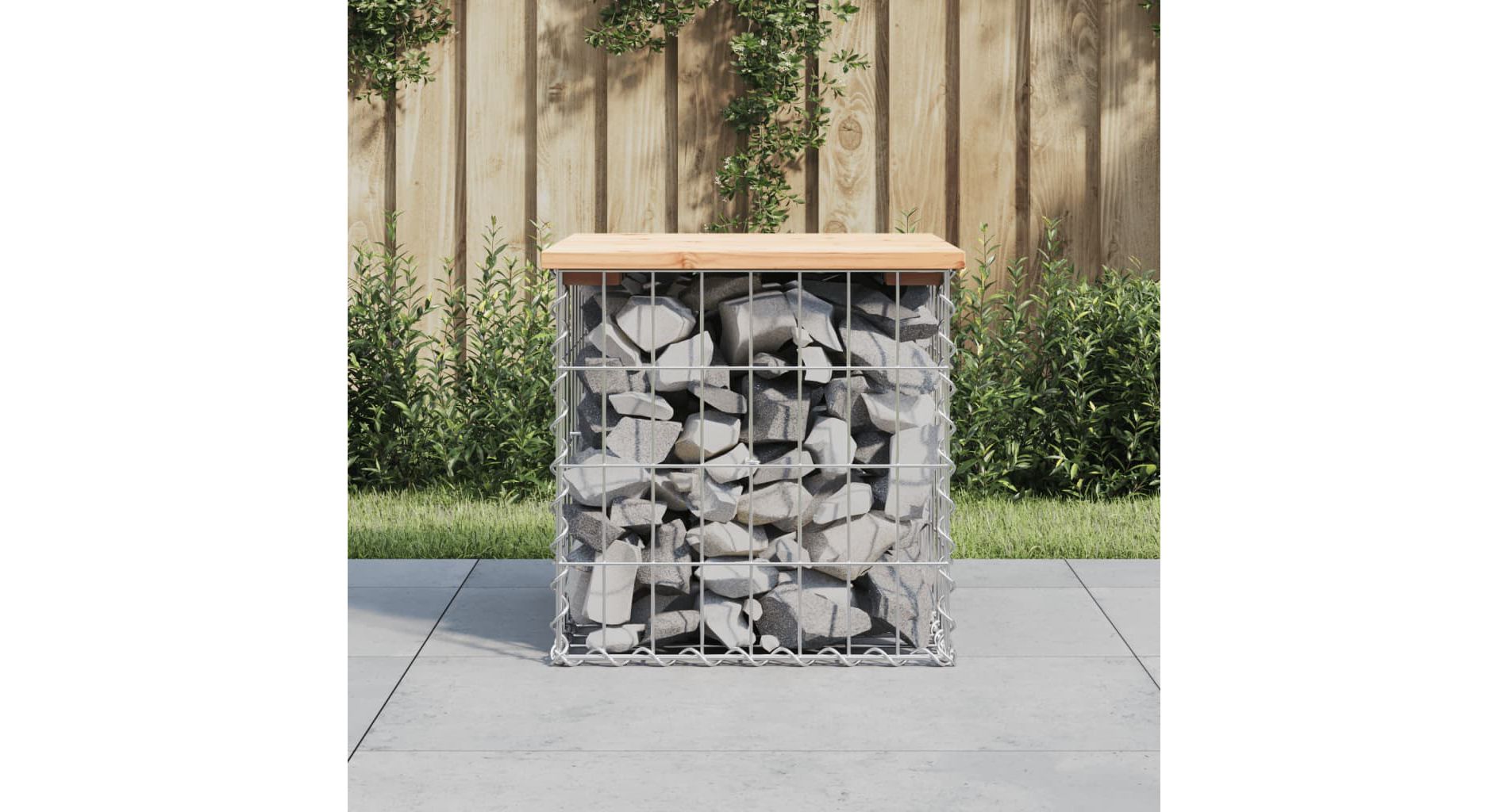 Garden Bench Natural Wood and Silver