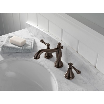 Elegant Venetian Bronze Widespread Bathroom Faucet with Metal Pop-Up Drain