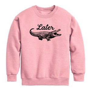 Boys' - Instant Message - Later Gator Graphic Long Sleeve Fleece Sweatshirt - 1 of 4