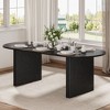 SpassWay 30"H Modern Wood Dining Table Kitchen Table Conference Table Gaming Table with Double Pedestal Black/Natural Wood - 3 of 4