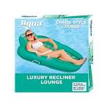 Aqua Leisure Luxurious Water Lounger Recliner and Inflatable Pool Float with Polyknit Fabric in Compass Rose Print for Beach, Lake, or River (Teal)