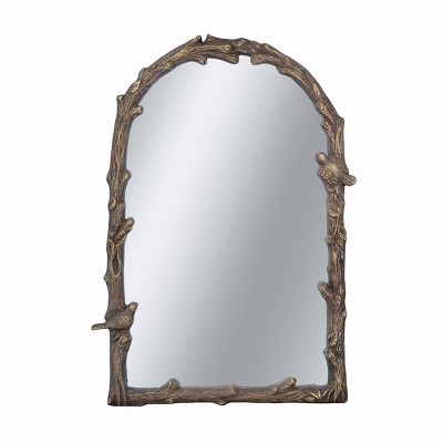 GlasFlength Decorative Wall Mirrors Classic Mirror Wall Mirror Decorative Arched Mirror Vanity Mirror for Living Room, Gold, 24"*1.5"*34"