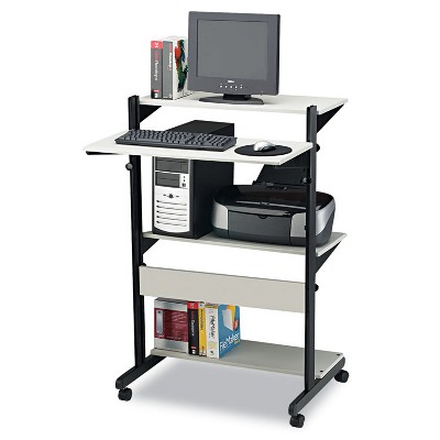  Mayline Soho Adjustable Mobile Computer Table 32w x 31d x 50h Gray/Black 8432SOGRYBLK 