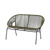 Modern Outdoor Wicker Loveseat with Durable Metal Legs, All-Weather 2-Seat Patio Sofa for Porch, Garden, or Backyard-The Pop Home - 2 of 4