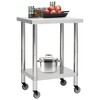 vidaXL Kitchen Work Table with Wheels, 23.6"x11.8"x33.5" Stainless Steel - 2 of 4