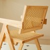 FURNIinspire Dining Chairs Set Of 2 Retro Dining Chair, Wood Rattan Accent Chairs Vintage Dining Room Chair, Arm Chairs, Brown, 21.65"*20.08"*32.68" - 4 of 4