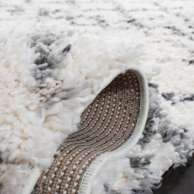 Fontana Gray and Ivory Shag Runner Rug 2'3" x 6'
