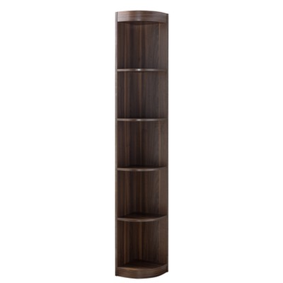 77" Pella Contemporary Corner Display Shelf Dark Walnut - HOMES: Inside + Out