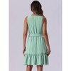 Allegra K Women's Ruffled Hem Waist Strap V Neck Sleeveless Bohemian Midi Dress - 4 of 4